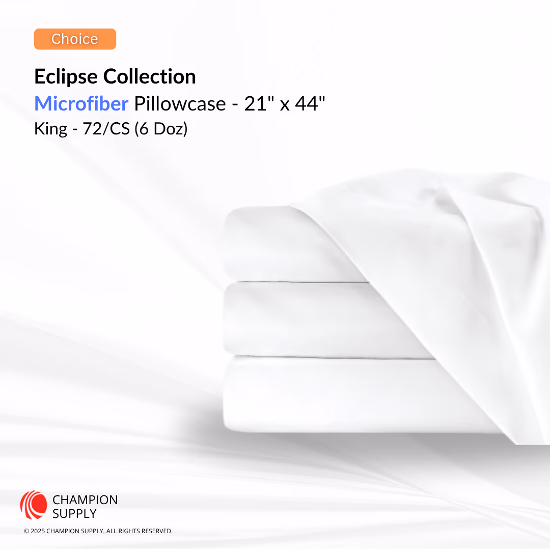 Choice Hotels Eclipse Collection Microfiber Pillowcase King - 21" x 44", Case Of 72